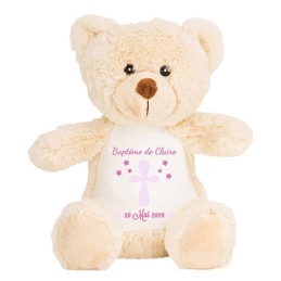 Peluche ours baptême