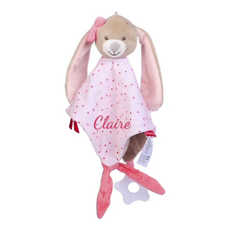 Doudou lapin rose