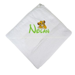 Cape de bain bébé brodée