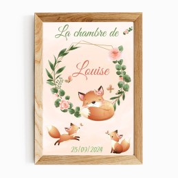 Affiche renard personnalisée
