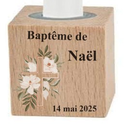 bougeoir baptême personnalisé