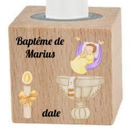bougeoir baptême personnalisé