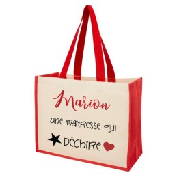 Sac Jute rouge Cadeau maîtresse