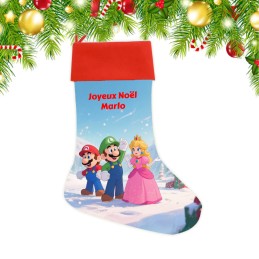 Chaussette de Noël Mario personnalisée