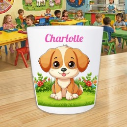 Gobelet enfant personnalisé avec prénom modèle chien