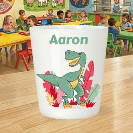 Gobelet enfant personnalisé dinosaure - Verre cantine avec prénom