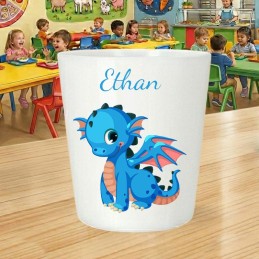 Gobelet enfant personnalisé dragon - Verre cantine avec prénom