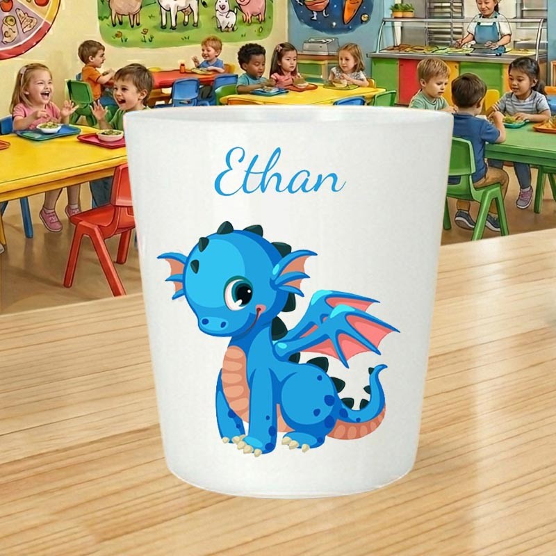 Gobelet enfant personnalisé dragon - Verre cantine avec prénom