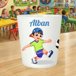 Gobelet enfant personnalisé Football - Verre scolaire avec prénom