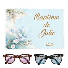 Cadeau baptême invités - Essuie à lunettes personnalisé