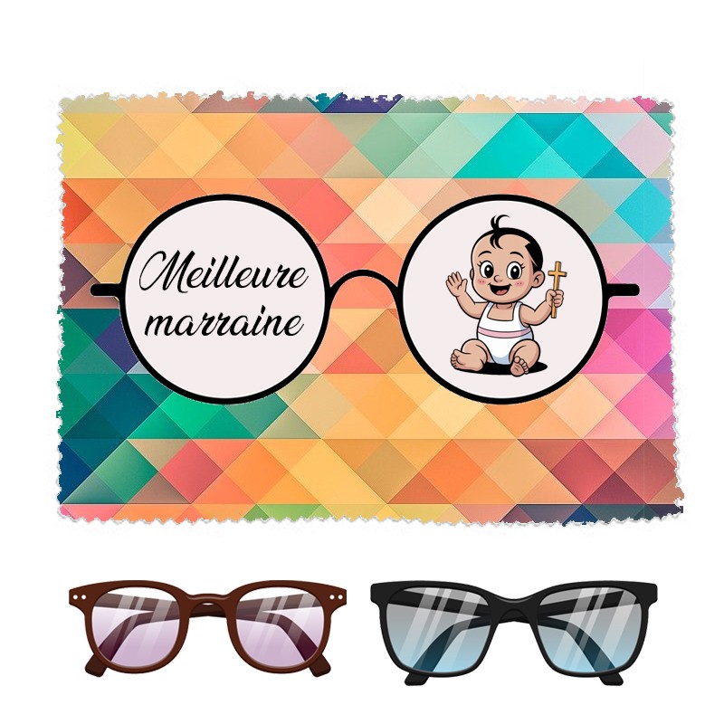 Cadeau marraine - Essuie à lunettes personnalisé