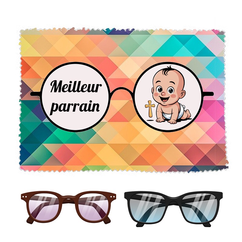 Cadeau parrain - Essuie à lunettes personnalisé