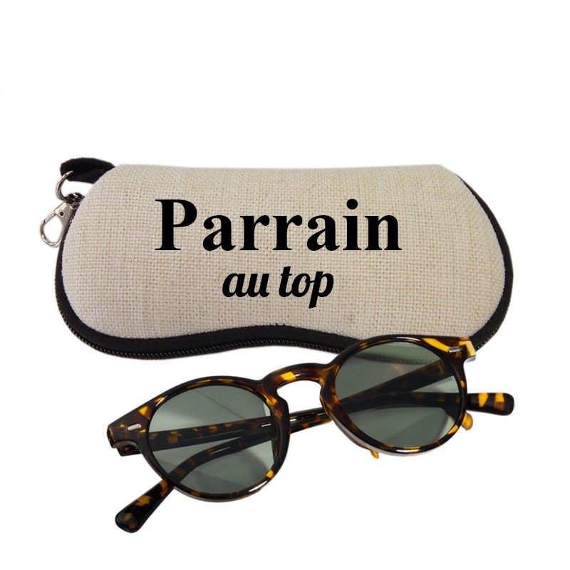 Cadeau parrain - Étui à lunettes personnalisé