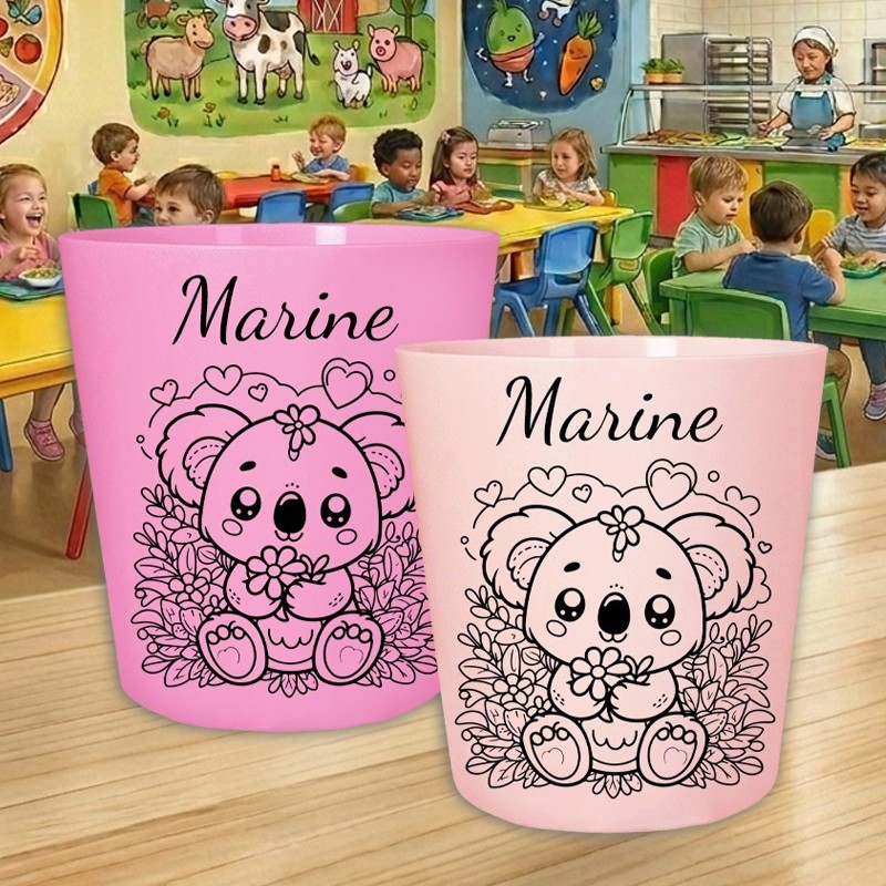Gobelet enfant personnalisé Koala - Verre scolaire prénom
