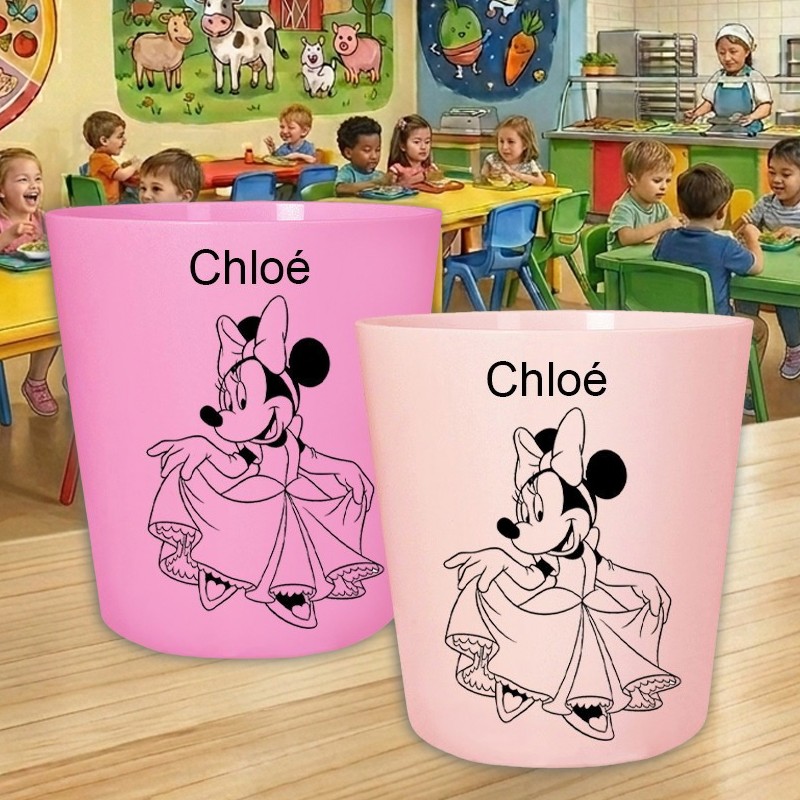 Gobelet enfant personnalisé Minnie - Verre cantine prénom