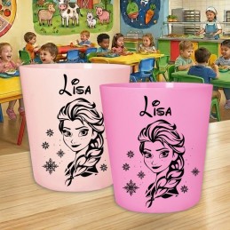 Gobelet enfant personnalisé Reine des neiges - Verre scolaire avec prénom