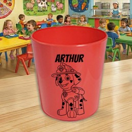 Gobelet enfant personnalisé Pat Patrouille Marcus - Verre maternelle avec prénom