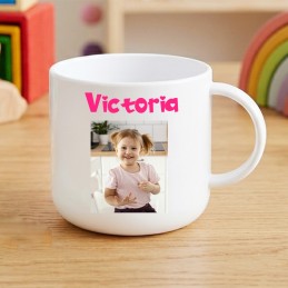 Verre anse plastique personnalisé avec photo