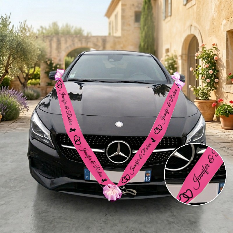 Décoration voiture mariage personnalisée