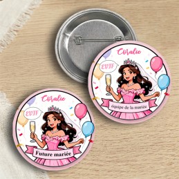 Badge EVJF personnalisée princesse
