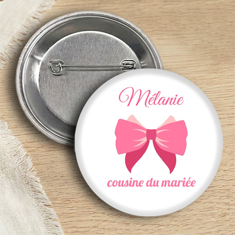 Badge mariage personnalisé - cadeau invité