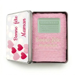 coffret serviette fête des mères personnalisée