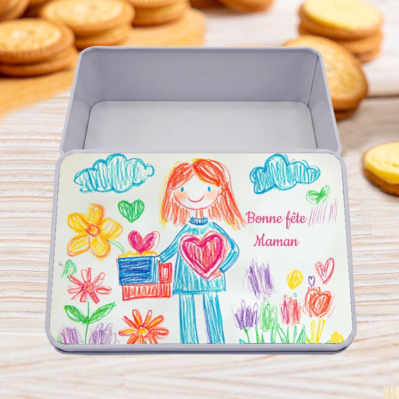 Boîte à biscuits personnalisé - Cadeau fête des mères