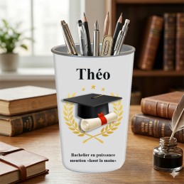 Pot à stylos personnalisé bachelier