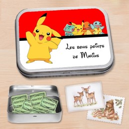 Boite à bons points Pikachu personnalisée - Boite à images prénom