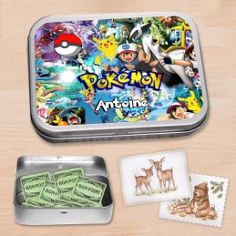 Boite à bons points Pokemon personnalisée - Boote à images prénom