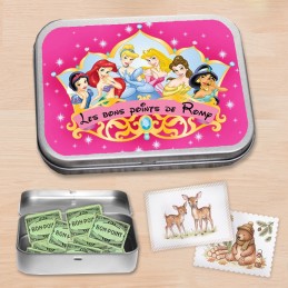 Boite à bons points Princesses personnalisée - Boite à images prénom
