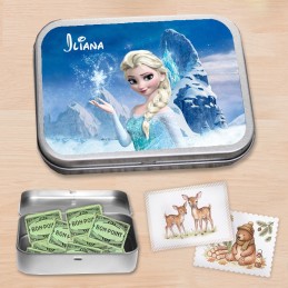 Boite à bons points personnalisée reine des neiges - Boite à images prénom