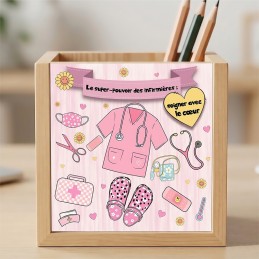 Pot à crayons personnalisé infirmière