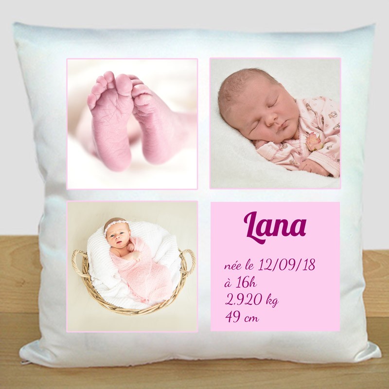 Coussin de Naissance Personnalisé