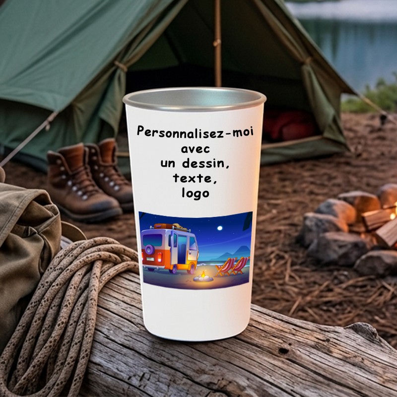 Gobelet de camping en inox personnalisable
