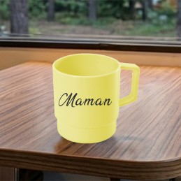 Mug en plastique empilable pour camping à personnaliser