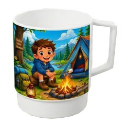 Tasse en plastique empilable pour camping à personnaliser