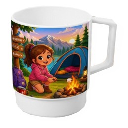 Tasse en plastique empilable pour camping à personnaliser