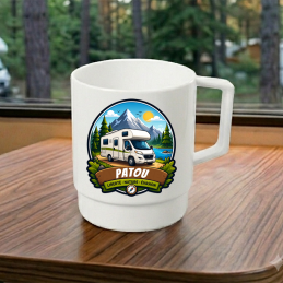Mug en plastique empilable pour camping personnalisé