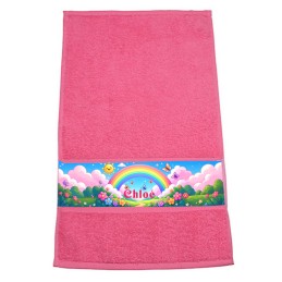 Serviette 30x50 cm rose personnalisée