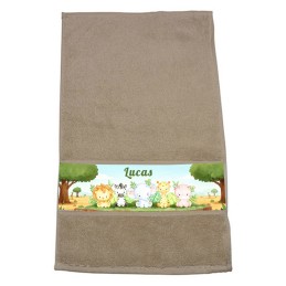 Serviette enfant animaux de la savane personnalisée