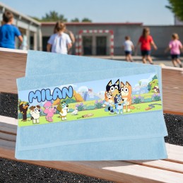 Serviette visage Bluey sport école