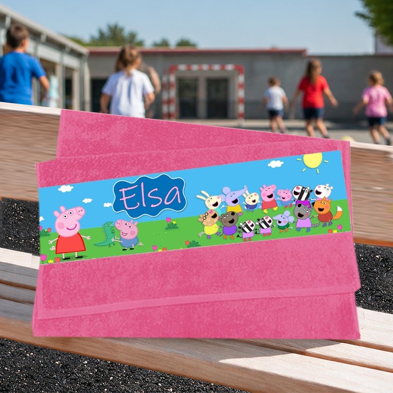 Serviette visage enfant Peppa Pig personnalisée