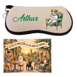 Etui lunettes motif chiens