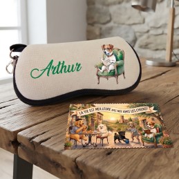 Etui lunettes chiens