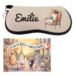 Etui lunettes chats