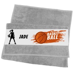 Serviette de sport femme personnalisée modèle basket-ball