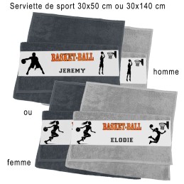 Serviette basket-ball personnalisée
