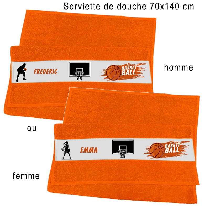 Serviette de douche basket-ball personnalisée