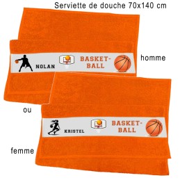 Serviette de douche basket-ball personnalisée